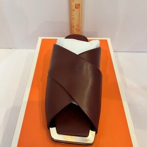 Katy perry Checked In Slide Leopard Print Satin Coffee Multi Women's Sandals